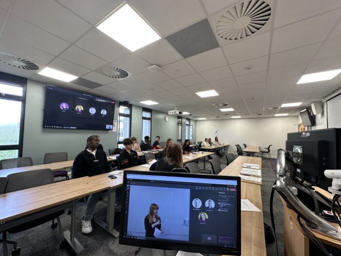 Multi-mode room with students attending in person and online