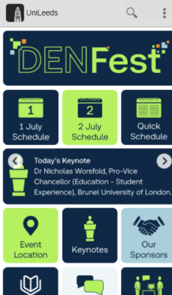Mobile view of DENFest profile