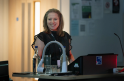 Image of Professor Nordmann delivering her presentation.